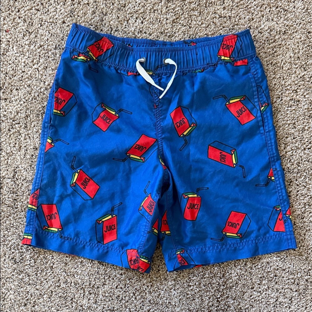 Hanna Andersson Blue Juice Box Swim Shorts